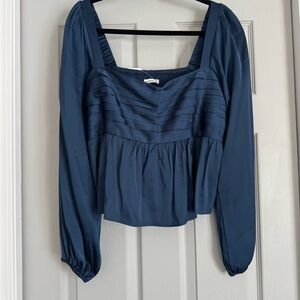 Abercrombie & Fitch Navy Long Sleeve Blouse